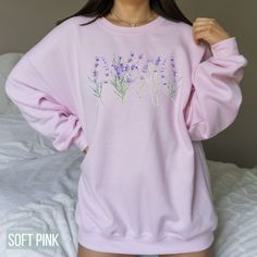 "Wildflowers Botanical Sweatshirt, Cottagecore Gardener Shirt, Nature Lover Gift for Her, Garden Lover Shirt, Floral Sweatshirt, Flower Shirt,Wildflower Tshirt, Floral Shirt, Ladies Shirt, Lavender Designs, Lavender Lover Gift for Nature Lover, Plant Lover Shrt, Plant Mom Shirt, Botanical Shirt, Wild and Floral Shirt, Wild and Flower, Cottagecore Clothing, Hiking Shirt, Camping Sweatshirt, Mountain Sweatshirt, Camping Sweatshirt, Tree Tshirt, Nature Crewneck for Women, Hiking Pine Sweater Men, G Purple Crew Neck Sweatshirt For Spring, Botanical Style Cotton Sweatshirt For Spring, Short Sleeve Sweatshirt With Relaxed Fit For Spring, Lavender Relaxed Fit Tops For Spring, Casual Lavender Sweatshirt For Spring, Botanical Cotton Sweatshirt For Spring, Cottagecore Relaxed Fit Crew Neck Tops, Botanical Crew Neck Top With Floral Embroidery, Cottagecore Tops With Floral Embroidery And Relaxed Fit