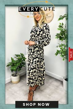 Abstract Print Long Sleeve Dress Chic Maxi Dress For Winter Day Out, Chic Collared Midi Dress For Winter, Winter Long Sleeve Maxi Dress For Day Out, Chic Collared Maxi Dress For Day Out, Pointed Boots, Baker Boy Hat, Baker Boy, Boy Hat, Long Sleeve Print Dress