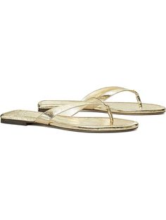 Women's Tory Burch Classic Flip Flop | Zappos.com Classic Tan Sandals For Spring, Classic Tan Slip-on Sandals, Flip Flop, Product Reviews, Tory Burch, Flip Flops, Gold, Color