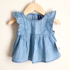 For Your Shopping Convenience, All Kids Items In This Closet Are Priced At Their Absolute Lowest! Brand New With Tags. Beautiful Little Chambray Denim Dress. Ships In 1-2 Business Days! Casual Gap Tops With Flutter Sleeves, Gap Casual Tops With Flutter Sleeves, Gap Casual Flutter Sleeve Tops, Casual Gap Dress In Medium Wash, Casual Medium Wash Gap Dress, Gap Medium Wash Denim Dress, Gap Casual Medium Wash Dress, Denim Summer Dress For Playdate, Blue Cotton Denim Playtime Dress