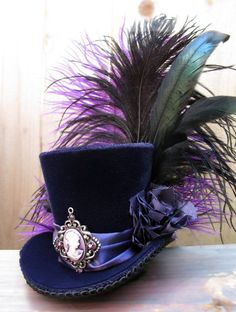 This is from my "Cheryl'' collection because my girlfriend Cherrie, loves purple. ⊰✿❤ Steampunk Mode, Steampunk Outfits, Moda Steampunk, Costume Carnaval, Diy Outfits, Mode Steampunk, Victorian Hats, Mad Hatter Hats, Steampunk Hat