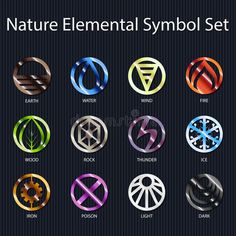 a set of different symbols that can be used in the design of logos or emblems