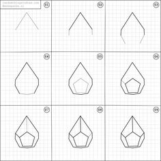 how to draw an origami diamond step by step instructions for kids and beginners