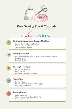 the sewing pattern is shown with instructions on how to sew it and how to use it