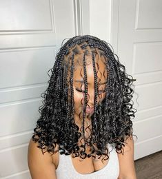 Goddess Braids Natural Hair, Boho Knotless Braids, Bob Braids Hairstyles, Boho Knotless, Goddess Braids Hairstyles, Quick Natural Hair Styles, Faux Locs Hairstyles, Box Braids Hairstyles For Black Women