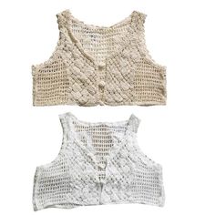 Women Crochet Sleeveless Vest Waistcoat Hollow Knit Button Solid Crop Cardigan brand new and high quality Features: Made of high quality cotton, breathable, super soft and comfortable, durable and practical. Sleeveless cropped cardigan waistcoat, hollow out crochet knit floral pattern, simple solid color. Sexy v neckline, loose fit, three buttons down, scalloped trim, easy to put on and take off. You can match with short sleeve shirts, dress, blouse, jeans, skirts and more for the daily look. Vintage 70s hippie costume. Match this vest for jacket for a casual stylish look. Perfect for casual daily wear, daily work, street, vacation, travel, parties, pubs, clubs, and so on. 1 crochet top only, other accessories demo in the picture are not included! Specification: Material: Cotton Optional C Crochet Sleeveless Vest, Floral Pattern Simple, Sleeveless Sweater Vest, 70s Hippie, Hippie Costume, Crop Cardigan, Pattern Simple, Vest Waistcoat, Dress Blouse