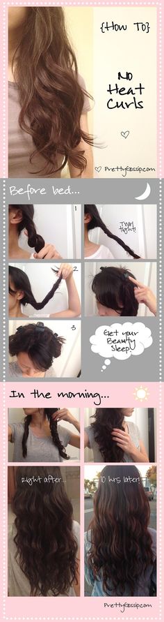 17 hair tricks Curls Without Heat, Curls No Heat, Curl Your Hair, Makeup Tip, Short Hairstyle, No Heat, Bad Hair, Hair Skin, About Hair