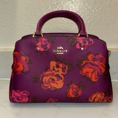 Brand Spankin’ New Folks!! Never Used. Tags In Tact! Luxury Multicolor Coach Bag, Elegant Multicolor Coach Bag, Elegant Multicolor Versatile Bag, Designer Coach Bag In Purple, Coach Multicolor Top Handle Satchel, Coach Purple Shoulder Bag With Top Carry Handle, Multicolor Coach Top Handle Satchel, Coach Purple Bags For On-the-go, Purple Satchel For Errands