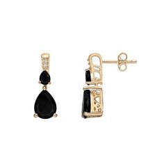 Add a dramatic finishing touch to any ensemble with these diamond-accented 10k gold Gemminded onyx drop earrings. Click on this JEWELRY & WATCHES GUIDE to learn about fit, styles, materials and more! Add a dramatic finishing touch to any ensemble with these diamond-accented 10k gold Gemminded onyx drop earrings. Click on this JEWELRY & WATCHES GUIDE to learn about fit, styles, materials and more! FEATURES Length: 18 mm Backings: post Nickel free Metal: 10k gold Finish: polished Packaging: boxed Formal Black Jewelry With Diamond Accents, Formal Black Diamond Earrings, Classic Polished Diamond Earrings For Evening, Black Diamond Earrings With Accents, Fine Jewelry With Black Diamonds For Evening, Black Diamond Earrings With Diamond Accents, Classic Black Diamond Earrings For Anniversary, Formal Black Diamond Earrings With Prong Setting, Formal Black Diamond Earrings Fine Jewelry