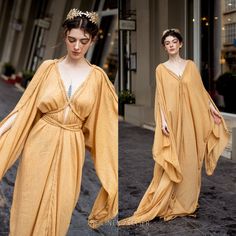 Goddess Prom Dress, Yellow Kaftan, Goddess Wedding Dress, Grecian Wedding Dress, Switzerland Wedding, Goddess Wedding, Dress Goddess, Greek Goddess Dress, Greek Dress