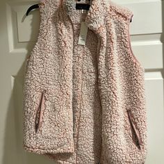 Pink With Grey Accents Soft Teddy Furry Vest From Francesca’s. Never Worn And Tags Are Still On. Animal Print Vests, Faux Fur Vest Black, Cargo Vest, Womens Puffer Vest, Soft Teddy, Pink Teddy, Grey Vest, Plaid Vest, Reversible Vest