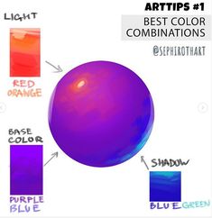 an image of a purple ball with the words best color combinations on it and different colors to choose from