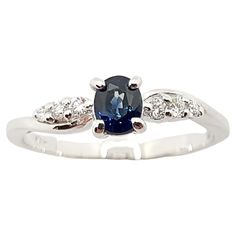 Blue Sapphire 0.45 carat with Diamond 0.08 carat Ring set in 18 Karat White Gold Settings Width: 0.4 cm Length: 0.5 cm Ring Size: 51 Total Weight: 2.28 grams "We first opened doors in 1980 when it was then situated in the vicinity of the Victory Monument; a small and modest storefront with a couple of counters. From its humble beginnings to where it stands today, our company has proven its abilities as a jeweler. Since the beginning, we have been supplying fine quality pieces to dealers, wholesa Blue Sapphire Diamond Ring, Blue Sapphire Diamond, Diamond Ring Settings, Solitaire Ring, Ring Sets, Blue Sapphire, Monument, Diamond Ring, Sapphire