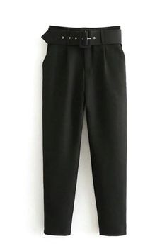 Suit Pants Casual High-waist Dress Pants For Business, Casual High Waist Dress Pants For Business, Solid Color Pants For Office Wear In Fall, Solid Color Office Pants For Fall, Fall Office Lady Pants For Workwear, Office Dress Pants, Ankle-length, Trendy Ankle-length Dress Pants For Work, Non-stretch Ankle-length Dress Pants For Office, Office Lady Pants For Fall