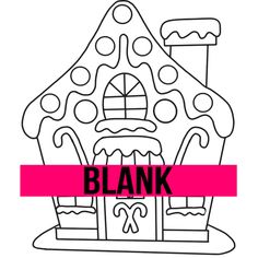 a black and white drawing of a house with the word blank in front of it