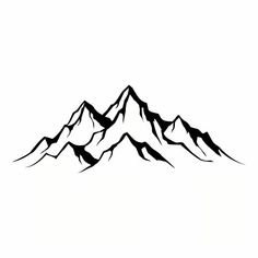 a black and white drawing of a mountain