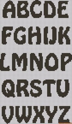 a cross stitch alphabet with the letters in black and white