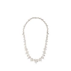 Paul Morelli necklace from the Lagrange Collection 18-karat white gold Small Akoya cultured pearls, natural color Pave round white diamonds 2.32 total diamond carat weight Approx. 15.8"L Fishhook clasp