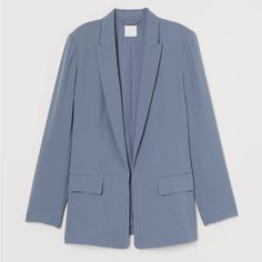 - Long Jacket In Soft Woven Fabric - Notched Lapels, Welt Front Pockets With Flap, Gently Tapered Waist, And Long Sleeves - No Fasteners - Lined - Pigeon Blue, Solid-Color - Polyester 100%, Lining: Polyester 100% - New With Tags On - Perfect For Business Looks / Professional - New Tags Have Been Removed - Please Let Me Know If You Have Any Questions Prior To Purchasing, Thank You! - Willing To Negotiate If Interested - Open To All Offers! Must Be Sold! H&m Blue Winter Outerwear, H&m Winter Office Blazer, H&m Long Sleeve Winter Blazer, Tailored H&m Outerwear, H&m Tailored Outerwear, H&m Tailored Outerwear For Office, H&m Formal Blazer For Fall, H&m Winter Blazer, H&m Tailored Office Outerwear