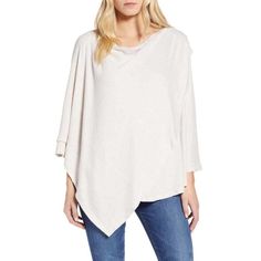 Bobeau Cozy Poncho Top Size S In Glacier Gray Details Whether You Layer It Or Wear It Solo, This Poncho-Style Top In Cozy Jersey Will Be Permanently Stationed In The Go-To Section Of Your Closet. True To Size. - S=4-6 - Cowl Neck - Three-Quarter Sleeves - Approx. 23" To 29 1/2" Length - Materials 75% Rayon , 21% Polyester , 4% Spandex Cozy Batwing Sleeve Top, White Poncho For Layering, Casual Long Sleeve Cream Poncho, Casual Cream Long Sleeve Poncho, Casual Cream Poncho, Cream Cozy Poncho, Cozy Cream Poncho, Casual Oversized Cream Poncho, White Batwing Sleeve Cozy Top