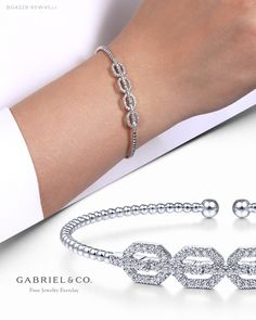 14K White Gold Fashion Bangle BG4229-65W45JJ #BujukanBabe#GabrielAndCo #GabrielNY#Jewelry#FineJewelry #Jewelry #Design#HandcraftedJewelry #Elegance#Diamonds #Bujukan #Gold #RoseGold#WhiteGold#GabrielNY #GabrielandCo #FineJewelry#FashionJewelry #DiamondJewelry#UniqueJewelry #Diamonds#DiamondNecklace #ChokerNecklace#Earrings #Bangle #BangleBracelet#BadgleyMischka Luxury Wedding Cuff Bracelet With Diamond Accents, Luxury Diamond Accents Cuff Bracelet For Wedding, Luxury White Gold Cuff Bracelet For Anniversary, Luxury Single Cut Diamond Cuff Bracelet For Anniversary, Luxury Modern Cuff Bracelet With Diamond Accents, Luxury Engagement Cuff Bracelet With Single Cut Diamonds, Luxury Single Cut Diamond Cuff Bracelet For Engagement, Luxury Diamond Cuff Bracelet For Anniversary, Luxury Sterling Silver Bracelet With Pave Setting For Anniversary