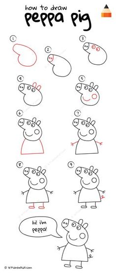 how to draw peppa pig from peppa pig and other peppo pigs step by step