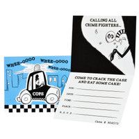 a card with an image of a police car on it