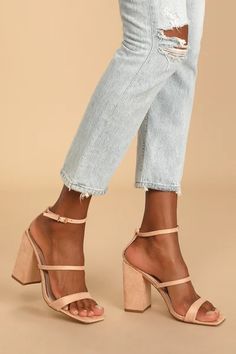 On-Trend Vegan Women's Shoes | Faux Leather Shoes - Lulus Casual Beach Heels, Nude Bridesmaid Shoes, Nude Heels Wedding, Grad Shoes, Nude Block Heels, Graduation Shoes, Vegan Shoes Women, Trendy Block Heels, Rush Week