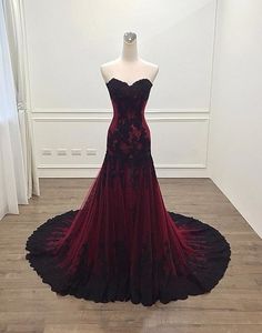 Dress Long Formal, Evening Dress Long, Gothic Wedding Dress, Long Formal Dress, Sweetheart Prom Dress, Lace Formal Dress, Red Evening Dress, Prom Dress Inspiration, Dress Chiffon