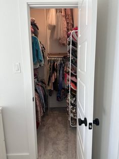 the closet is full of clothes and other items