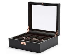 Introducing the Wolf Axis 8 Piece Watch Box in Copper, where modernity meets boldness, providing the ideal blend of security and style to display your cherished timepieces. The Axis collection transcends mere storage, encapsulating a statement of sophistication and elegance. Crafted with impeccable attention to detail, this watch box features a striking combination of powder-coated, copper-plated, laser-cut perforated steel with sleek, clean lines, culminating in a design that exudes undeniable Lux Watches, Perforated Steel, Sleek Watch, Laser Cut Steel, Watch Storage, Authentic Watches, Buy Watches, Color Powder, Lock And Key