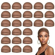 MYKURS Dark Brown Wig Caps for Women, Stocking Wig Cap for Lace Front Wig, Bald Cap for Wig, 24 Pieces Dark Brown Wig, Bald Cap, Wig Caps, Brown Wig, Wig Cap, Lace Front Wig, Caps For Women, Lace Front Wigs, Cute Hairstyles