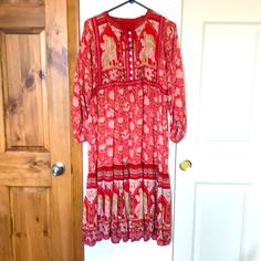 Beautiful Flowy Rayon Peasant Maxi Dress. Elastic At Wrists. Pockets. Size S. Nwt Leopard Maxi Dress, Cherry Color, Strappy Maxi Dress, Maxi Sundress, Tan Woman, Maxi Dress Pattern, Maxi Gown Dress, Vintage Gowns, Dress Dusty