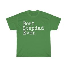 "BackyardPeaks | Unique Stepdad Gift Idea: Best Step Dad Ever Shirt A unique and delightful best stepdad t-shirt: that you can't beat! This soft cotton tee, featuring the saying \"Best Stepdad Ever\", is the perfect way to show your appreciation as a Father's Day gift, or thank you gift. This durable unisex tee will definitely put a smile on their face! Make it a memorable Christmas or birthday present that the recipient will enjoy seeing every time they look in the mirror! -- Relaxed classic un Gifts For Surgeons, Pregnancy Reveal Gifts, Captain Gifts, Paramedic Gifts, Grammy Gift, Father In Law Gifts, Best Sister Ever, Nephew Gifts, Cousin Gifts