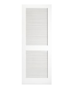 a white door with vertical slats on it