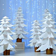 Paper Trees Blue - HSD Photography Backdrops Paper Christmas Trees, Christmas Tree Photography, Paper Trees, Christmas Backdrops For Photography, Trees Photography, Christmas Stage, Backdrop Christmas, Christmas Photo Props, Christmas Photography Backdrops