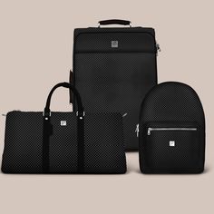 Platinum Bag Set - Packs Project Carry On Bags, Airplane Carry On, Luxury Luggage, Vegan Leather Backpack, Travel Rucksack, Unisex Backpack, Sustainable Travel, Suitcase Traveling, Bag Set