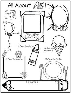 an activity sheet for kids to learn about me