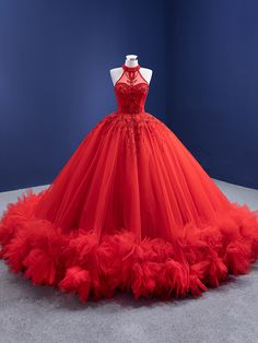 Crystal Prom Dress, White Quinceanera Dresses, Black Quinceanera Dresses, Red Ball Gown, Quinceanera Dresses Pink, Quinceanera Dresses Blue, Tulle Wedding Gown, Cathedral Train, Ruffle Wedding Dress