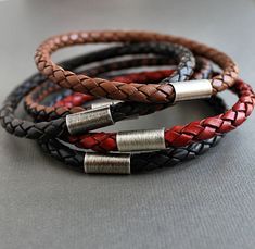 Mens Bracelet Designs, Men Bracelets, Mens Bracelets, Men's Bracelets, Wrist Wear, Tumblr Outfits, Stacked Bangles, Men's Bracelet, Leather Bracelets