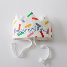 A little bit of magic for your birthday celebrations! Handcrafted from Oeko-Tex Certified Linen with a layer of batting for stability, the Happy Birthday Linen Crown is the cherry on top of a special day; sprinkles already included! 😉 FEATURES One size fits most This Linen Play Crown is embroidered with ‘happy birthday�’ in blue thread. 100% pure European and Oeko-Tex Certified linen and finished with a twill tie Made in the USA from imported textiles CPSC Compliant Investing in the Happy Birthd Waldorf Crown, Baby Birthday Crown, Sprinkle Birthday, Happy Birthday Crown, First Birthday Crown, Fabric Crown, Birthday Photo Props, Family Keepsakes, First Birthday Photos