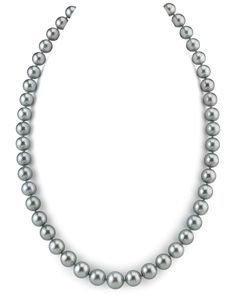 9-11mm Silver Tahitian South Sea Pearl Necklace - AAAA Quality. #pearls #necklaces Classic Tahitian Pearl Round Bead Necklaces, Classic Tahitian Pearl Round Bead Necklace, Classic Tahitian Pearl Necklace With Round Beads, Classic Tahitian Pearl Beaded Necklace, Classic Round Tahitian Pearl Necklace, Classic Tahitian Pearl Necklace With High Luster, South Sea Pearl Necklace, Tahitian Pearl Necklace, Silver Pearl Necklace