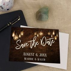 save the date cards with lights on them