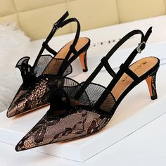 Mesh Lace Sexy Kitten Heels Summer Sandals Heels, Lace Sandals, Office Shoes Women, Basic Heels, Loafer Shoes Women, Lace Heels, Wedding Sandals, Stiletto Sandals, Fashion Sandals