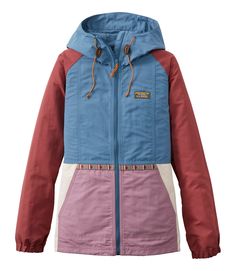 Women's Mountain Classic Jacket, Multi-Color | Windbreakers at L.L.Bean Sporty Cotton Outerwear For Hiking, Functional Cotton Outerwear With Zipper Closure, Casual Windbreaker With Zipper For Hiking, Casual Hiking Windbreaker With Zipper Closure, Windbreaker Jacket Women, Women's Windbreaker, Blue Iris, Hiking Jacket, Real Leather Jacket