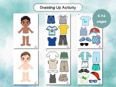 the paper doll is showing how to make it's own clothes and clothing items