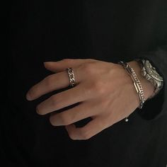 Soft Boy Accessories, Formal Accessories Men, Male Jewelry Aesthetic, Elijah Aesthetic, Jeffery Woods, Maven Calore, Veiny Hands, Man Hands, Male Jewelry