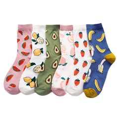 PRICES MAY VARY. 🍌 Funny fruit embroidered, banana, strawberry, peach, avocado, lemon, watermelon, pineapple, apple, cherry fruit embroidered on this crew socks, adds adorable to your normal wardrobe, makes you more attractive and charming among the crowd 🍓 Various color available, this ankle high socks has pink, beige, green, blue, red, yellow, black, white various solid color in one pack, could match most suits. Various pairs of bombas socks also could be wear as a week's socks, one color fo Casual Multicolor Socks For Summer, Green Cotton Summer Socks, Casual Multicolor Summer Socks, Trendy Green Cotton Socks, Casual Cotton Summer Socks, Casual Summer Socks As Gift, Casual Summer Socks For Gift, Casual Summer Socks For Gifts, Summer Cotton Socks For Gifts