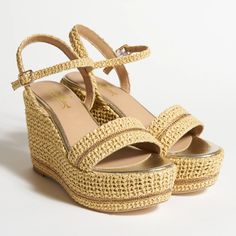 Women's Beige Cord Platform Wedge Sandals with Gold details – Jennifer Tattanelli Summer Sandals With Braided Trim And Adjustable Fit, Luxury Summer Wedge Sandals, Adjustable Braided Trim Sandals For Summer, Summer Wedge Sandals With Braided Straps, Summer Sandals With Braided Trim And Round Toe, Summer Sandals With Braided Straw Straps, Chic Straw Wedge Sandals With Ankle Strap, Straw Sandals With Braided Ankle Straps, Summer Sandals With Braided Straps And Wedge Heel