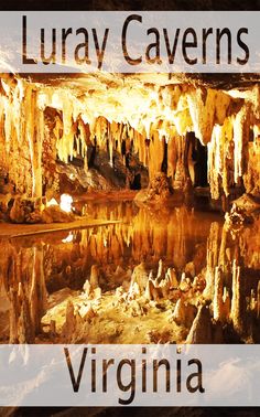 there is a large cave with water in it and the words virginia written below it